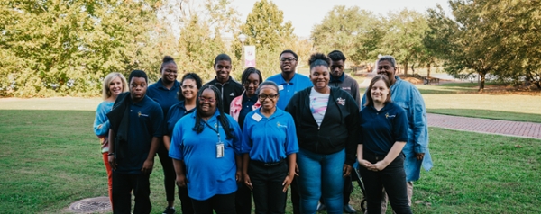 Back row, l-r, are Jennifer Sanders (instructor), Kortney Hill, Martin Kendall, Jason Moye, Dontavious Veal, & Zelda Harmon (instructor).   Front row, l-r, are De'Andre Jackson, Katelyne Claybrooks, Voctoria Browner, T'Asia Brown, Camryn Pennymon, Destinee McDowell, & Storm Palmeter. Not pictured: Maria Mobley.